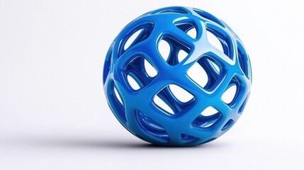 blue sphere isolated on white background