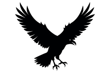 Obraz premium Crow Silhouette Vector Set Flying Raven Clipart Art