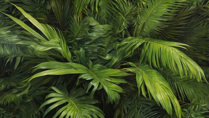 Fototapeta premium Graceful Green Palm Fronds Bringing a Tropical Feel to Your Space