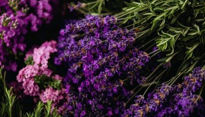Obraz premium Close-up purple and pink flowers