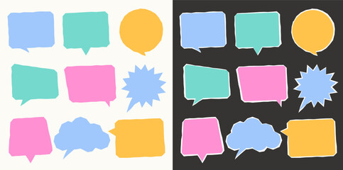 Collection of colorful speech bubbles 