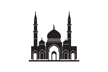 Islamic Mosque Silhouette Vector Illustration Mosque Building Silhouette Icon