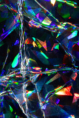 Vibrant Holographic Geometric Shiny Glitter Abstract Scifi Metallic Background
