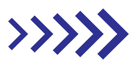 Dynamic Moving Arrow Icon. Arrow icons group. Set of colorful arrows symbols with blend effect. Chevron symbols. Vector isolated on white background. Eps 10