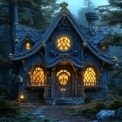 Obraz premium A mysterious book cover design set in an enchanted forest for an enchanting whimsical journey