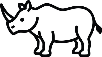 Rhinoceros line art 