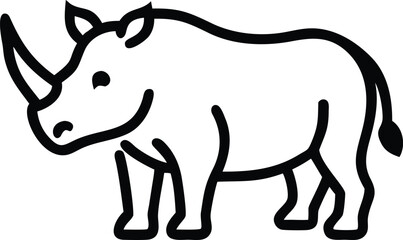 Rhinoceros line art 
