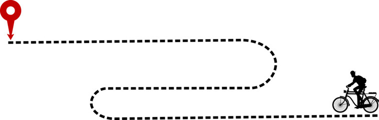 Men Bike Travel Route