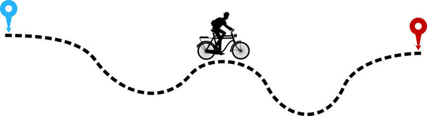 Men Bike Travel Route