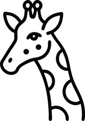 giraffe, Watercolor illustration. Portrait of a giraffe. Safari. Artiodactyl mammal. Isolated on a white background.
