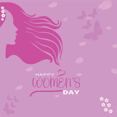 Elegant Women's Day Poster with Flowers and Butterflies