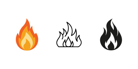 fire icon set vector illustration