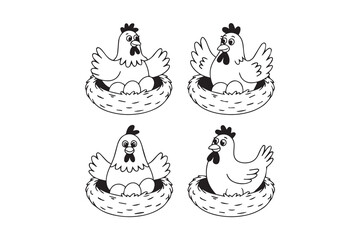 chicken egg illustration vector