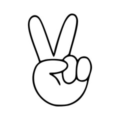 Obraz premium peace hand sign vector illustration