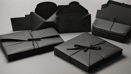 Classic Black Envelopes for Elegant Correspondence and Invitations