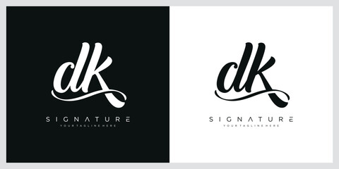 DK initial signature logo template vector