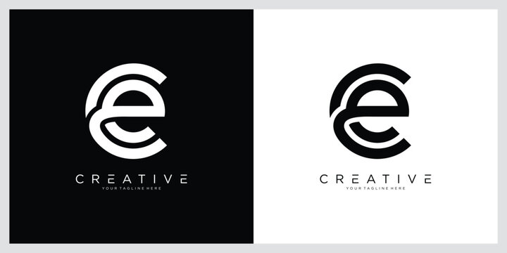 Initial CE or EC letter logo design vector