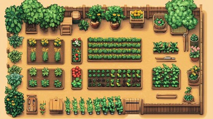 2d minimalist design of community garden project with planting schedules tool sketches and neighborhood participation
