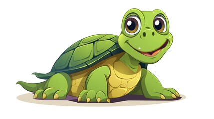 Colorful Cartoon Turtle Character in Comic Book Style Illustration for Children's Books and Nursery Decor