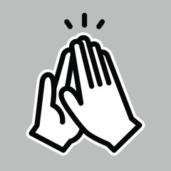 Two hands high-fiving illustration, symbolizing teamwork, success, and celebration