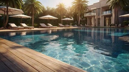 Obraz premium swimming pool in hotel