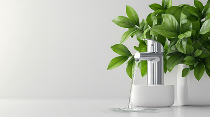 Eco-friendly liquid soap dispenser with stream on white background - stock photo. Mindwash Current. Illustration