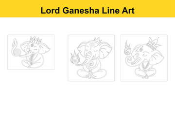 Lord Ganesha Diwali Symbol Isolated on White Background