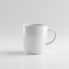 Obraz premium elegant white ceramic coffee mug is characterized by its clean, rounded shape and smooth, glossy finish