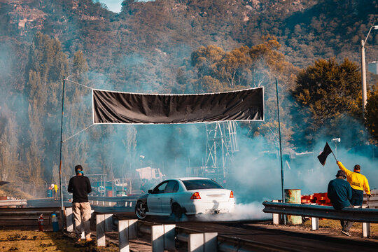 Australia Day long weekend burnout competition at Kandos in rural New South Wales