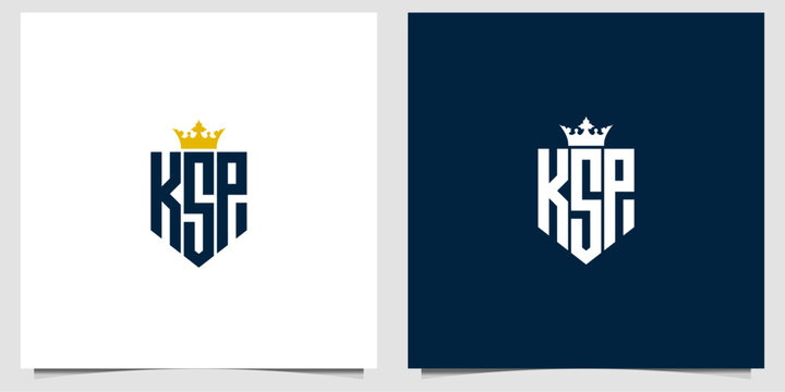 Elegant KSP Initial Monogram Crest Logo Design Vector Template Artwork