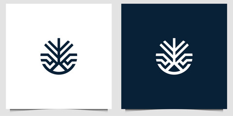 Minimal geometric tree logo design, perfect for eco-friendly brands, nature-based businesses, or sustainable corporate identity