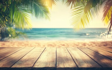 Beach wooden table top