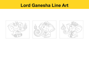 Lord Ganesha Diwali Symbol Isolated on White Background