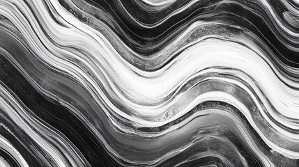 Obraz premium Abstract Monochrome Wavy Line Wallpaper with Glitch Effect Suitable for Modern Digital and Print Media Backgrounds