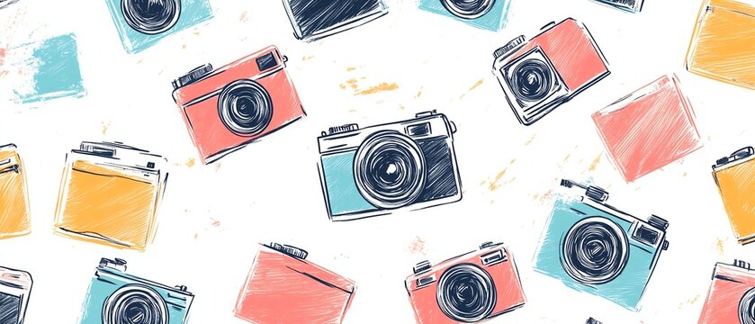 Colorful camera pattern background