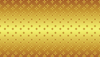 Seamless pattern of golden star shapes on a shiny gold gradient background design