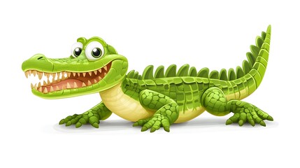 Fototapeta premium Colorful Cartoon Crocodile Stock Vector Illustration for Children's Book Covers and T-shirt Designs