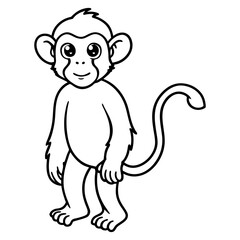 a nice monkey line art picture