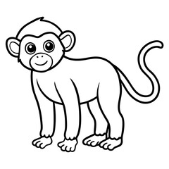 a nice monkey line art picture
