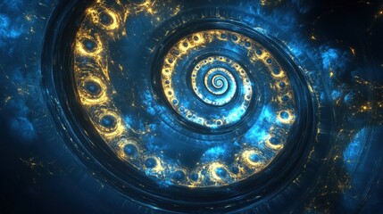 Mesmerizing Golden Spiral: A Celestial Abstraction of Time, Space, and Infinite Possibilities
