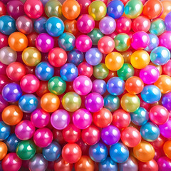 colorful party balloons in multiple sizes randomly floating in a room