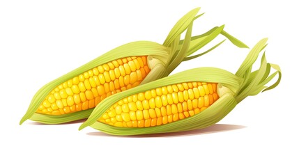 Peeled corn ears: Vibrant yellow corn vector illustration for agricultural designs