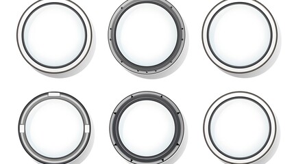 Professional vector circle frames of empty retro light boxes for creative designs