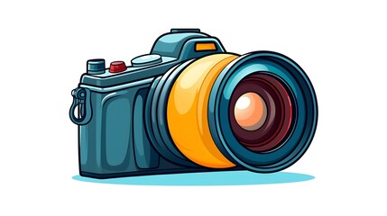 Professional Vector Camera Logo with Lens Isolated on White Background for Branding and Photography Projects
