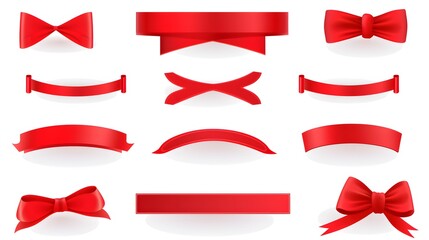 Professional vector red ribbon banners for promotions and advertising campaigns