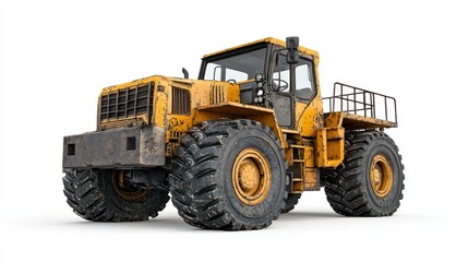 Komatsu Forklift Isolated on White Background