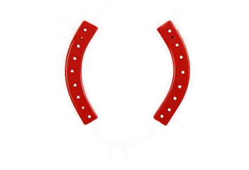 red horseshoe magnet with electric spark effect glow