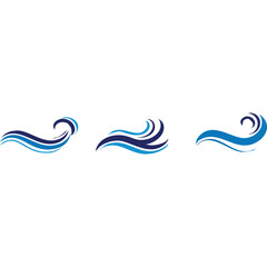 Three abstract blue wave designs; perfect for logos, websites, or branding.