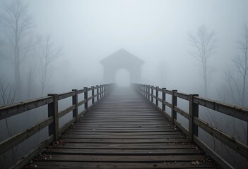 foggy morning on the pier