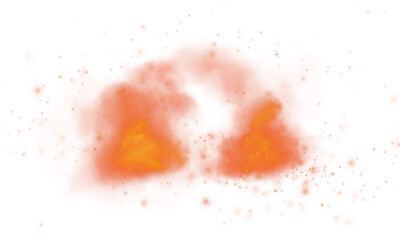 This captivating abstract illustration features fiery cloud formations resembling nebulae, set against a transparent background, perfect for striking visual effects in creative projects